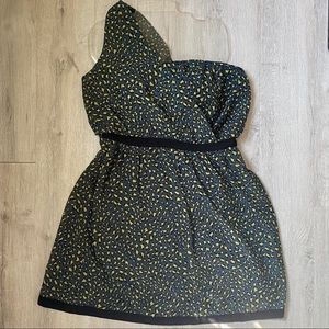 🍀Leopard print one shoulder dress juniors XL NWT